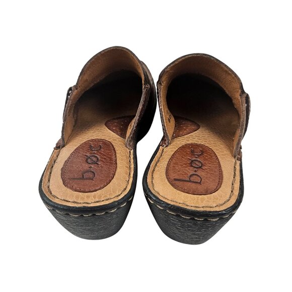 Born B O C Clogs Womens Size 7M Brown Leather Slip On Comfort Mules Shoes - Picture 4 of 10